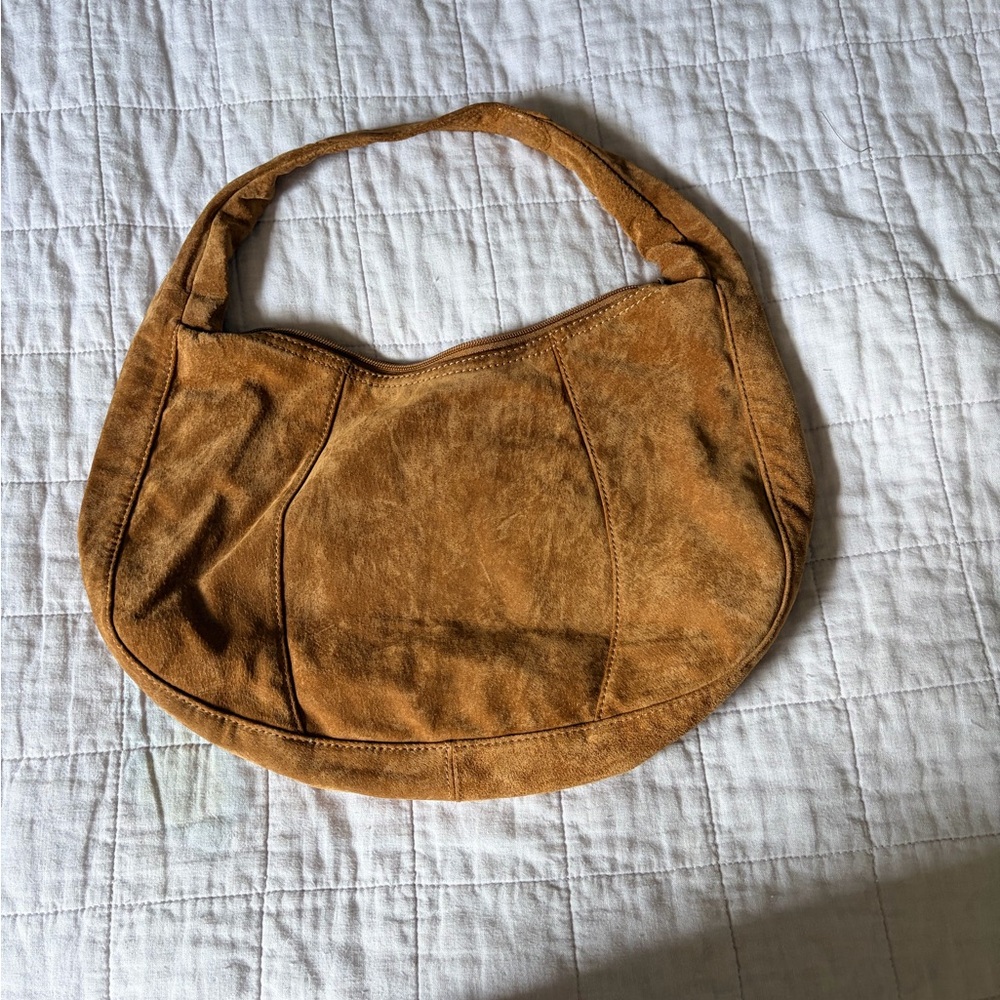 Wilsons Leather Suede Hobo Bag in Cognac Brown